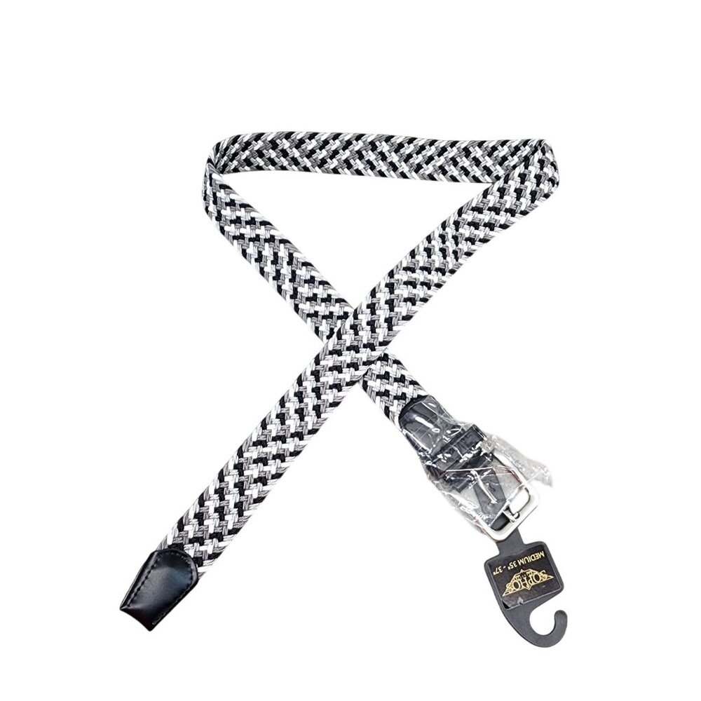 Sophos Belt Mens Medium Gray Woven Braided *NWT*